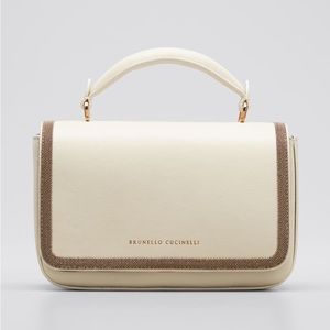 BRUNELLO CUCINELLI Monili Leather Top-Handle Bag